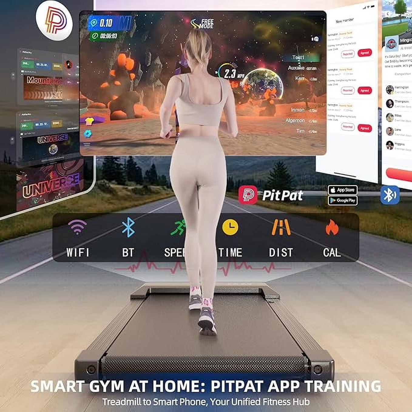 StrideFlex™ Smart LCD Walking Pad Treadmill
