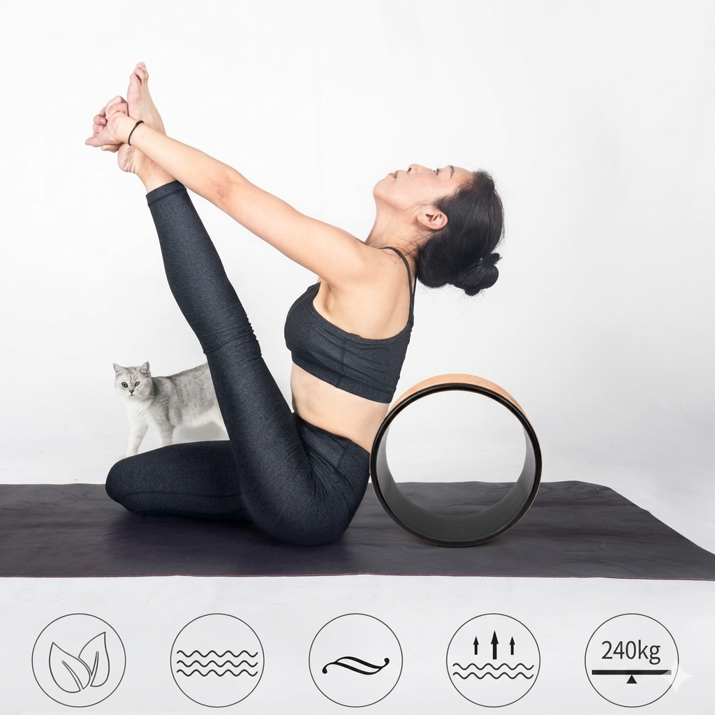 WoodFlow™ Anti-Slip Wooden Yoga Wheel