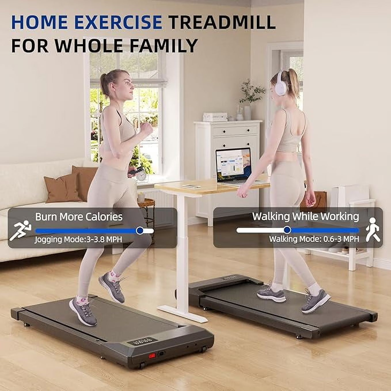 StrideFlex™ Smart LCD Walking Pad Treadmill